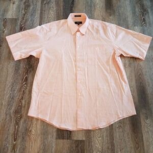 VILLINI Short Sleeve Button Down Shirt Peach XL